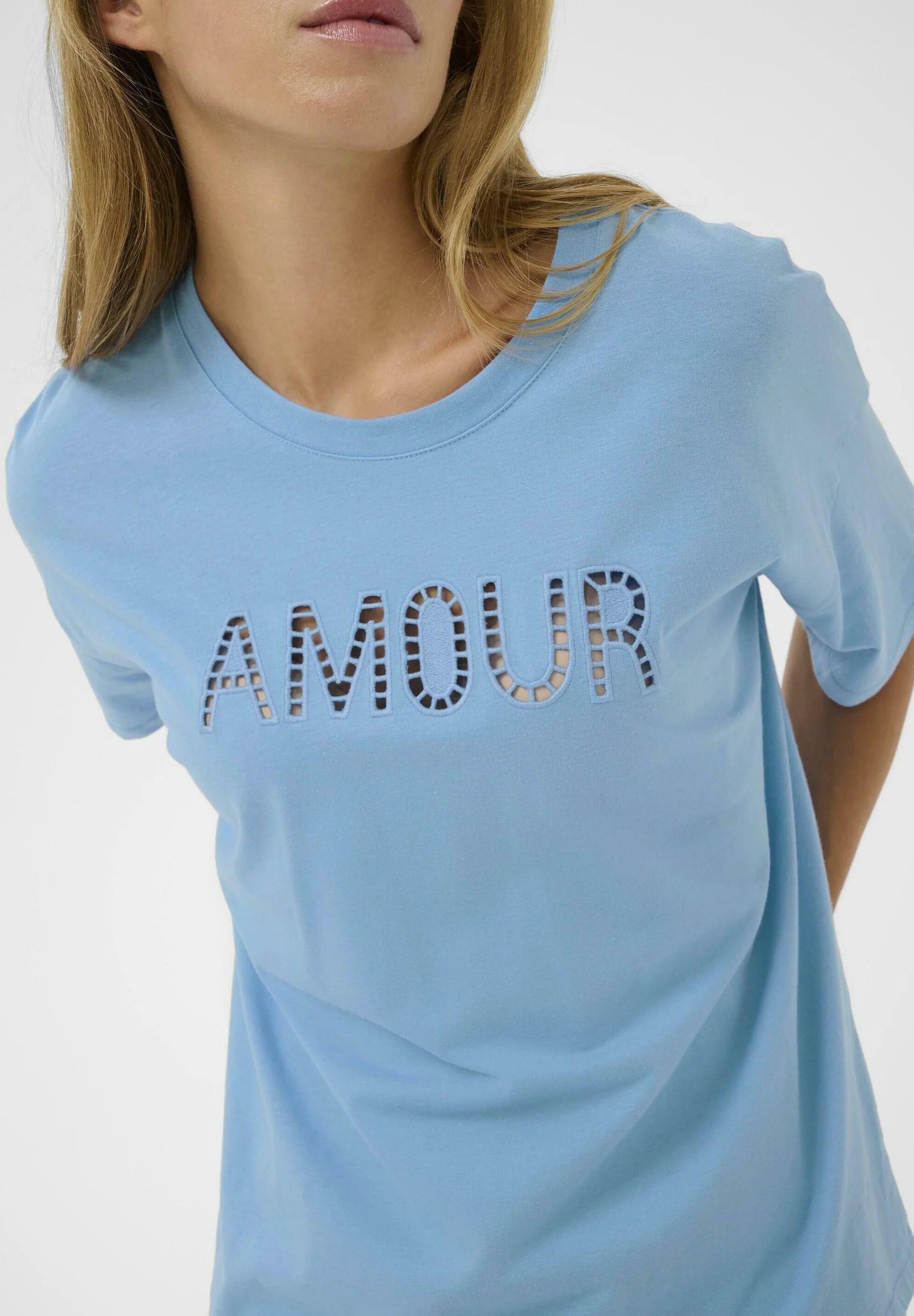 Kaffe Print T-shirt - azure blue