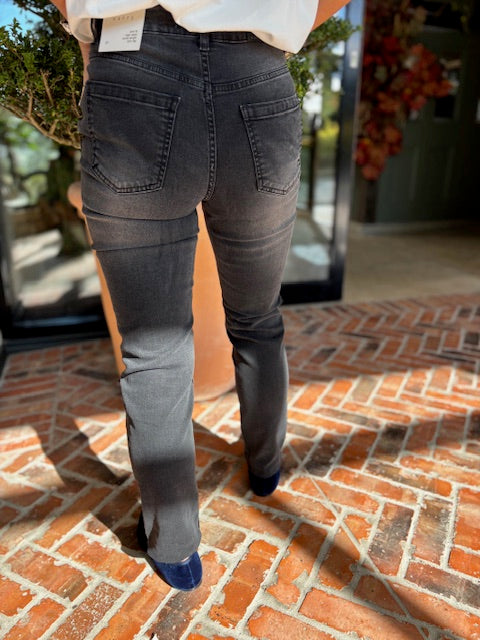 Kaffe - Willow High Waisted Slim Jeans- Dark Grey Wash