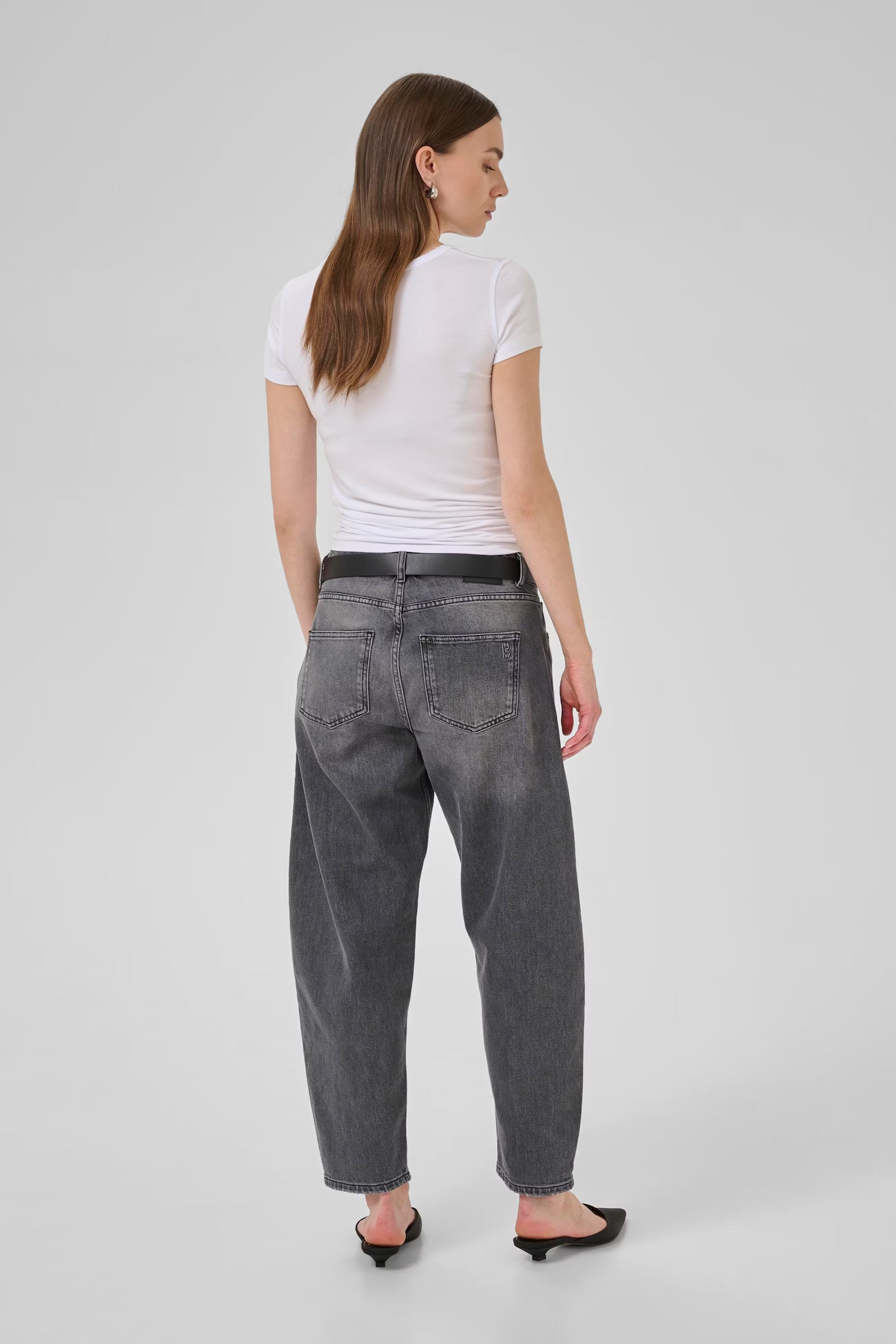 My Essential Wardrobe High Barrel Jeans - Dark Grey 28" leg