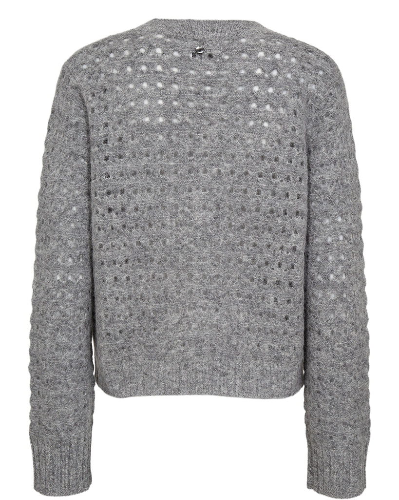 Numph Nuriette- Dot pointelle cardigan - Grey