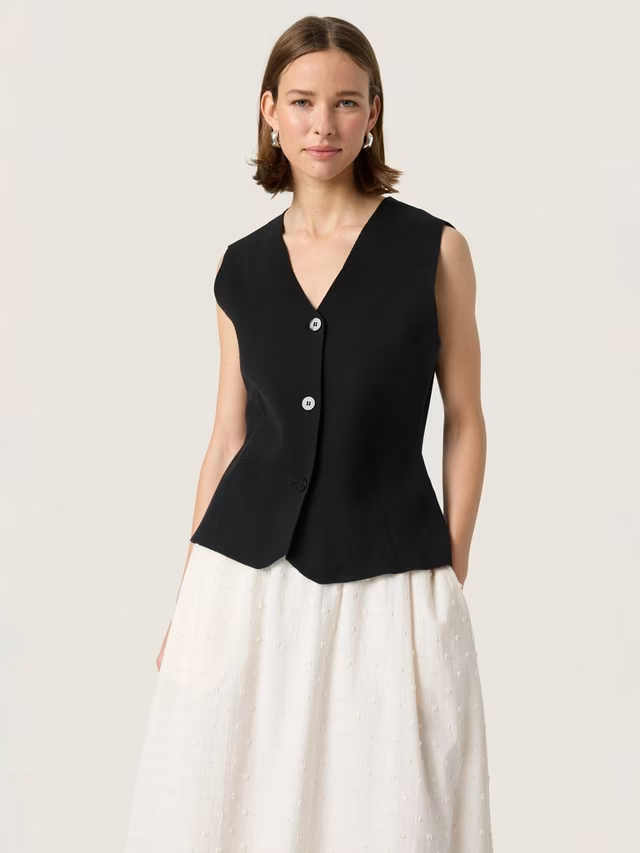 Soaked In Luxury- Haven Cotton Waistcoat- Black
