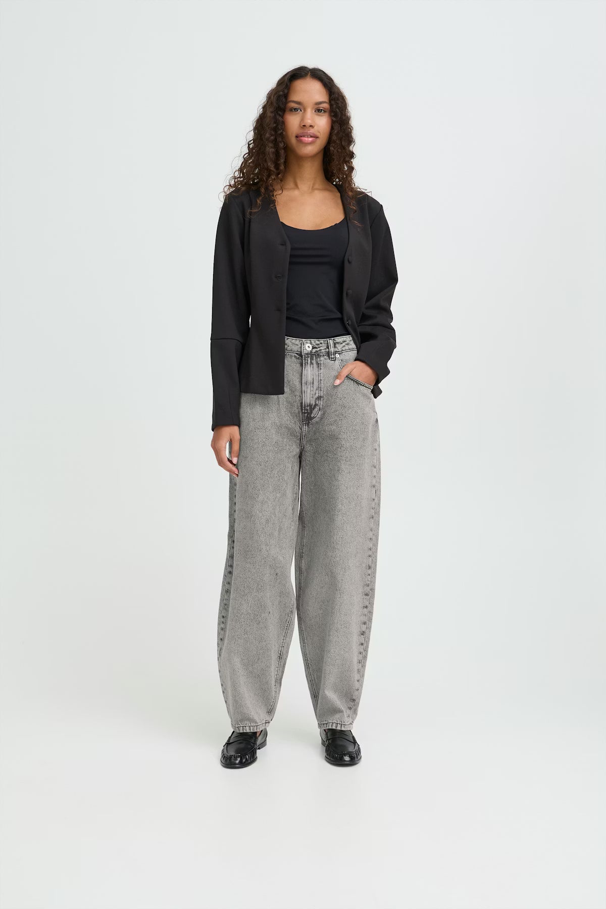 ICHI Ihbeerisel Jeans- Black Stone Washed 32' Leg