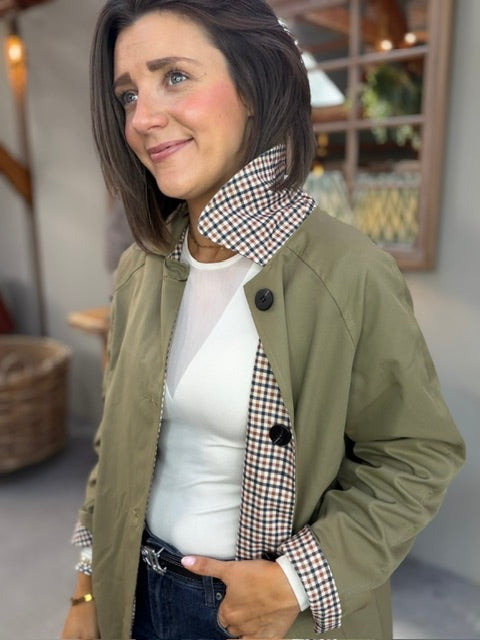 Reversible Trench Coat -  Olive