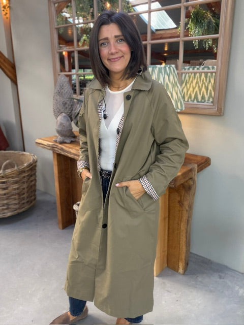Reversible Trench Coat -  Olive