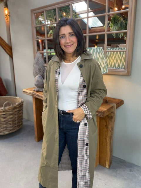 Reversible Trench Coat -  Olive