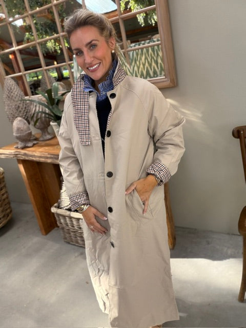 Reversible Trench Coat - Stone