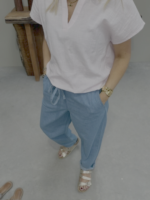 Kaffe Jade Denim Barrel Trousers