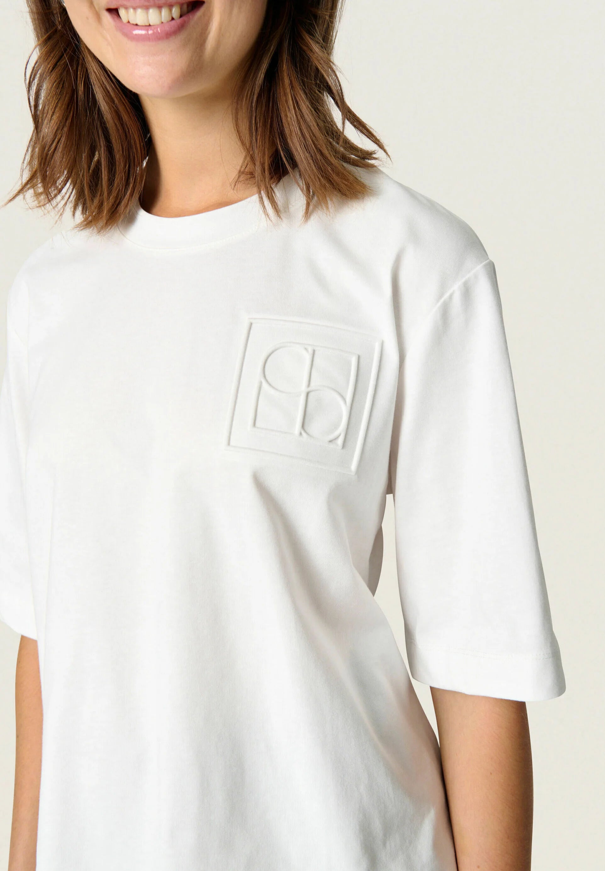 Soaked In Luxury- Jina Logo Top- Broken white
