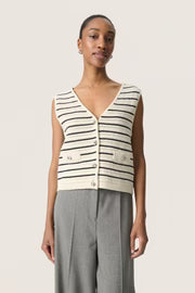 Soaked In Luxury- Madalena Vest- Black Stripe