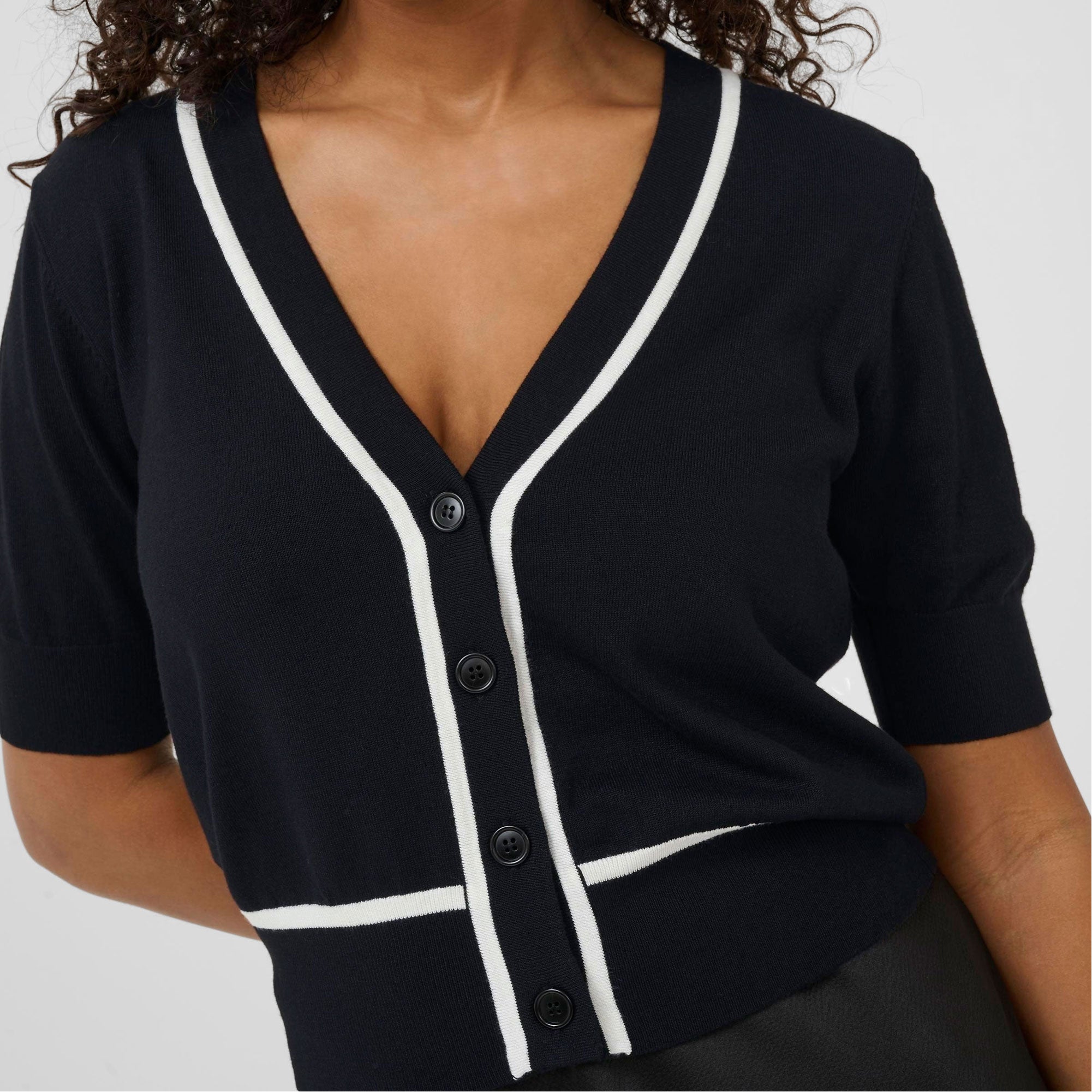 Mally Contrast Trim Cardigan