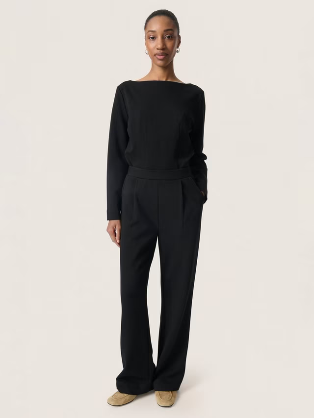 Soaked In Luxury- Marigold Flared Trousers- Black