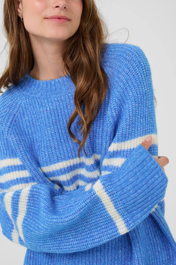 Culture Nicky Kimmy Stripe Pullover - Victoria Blue