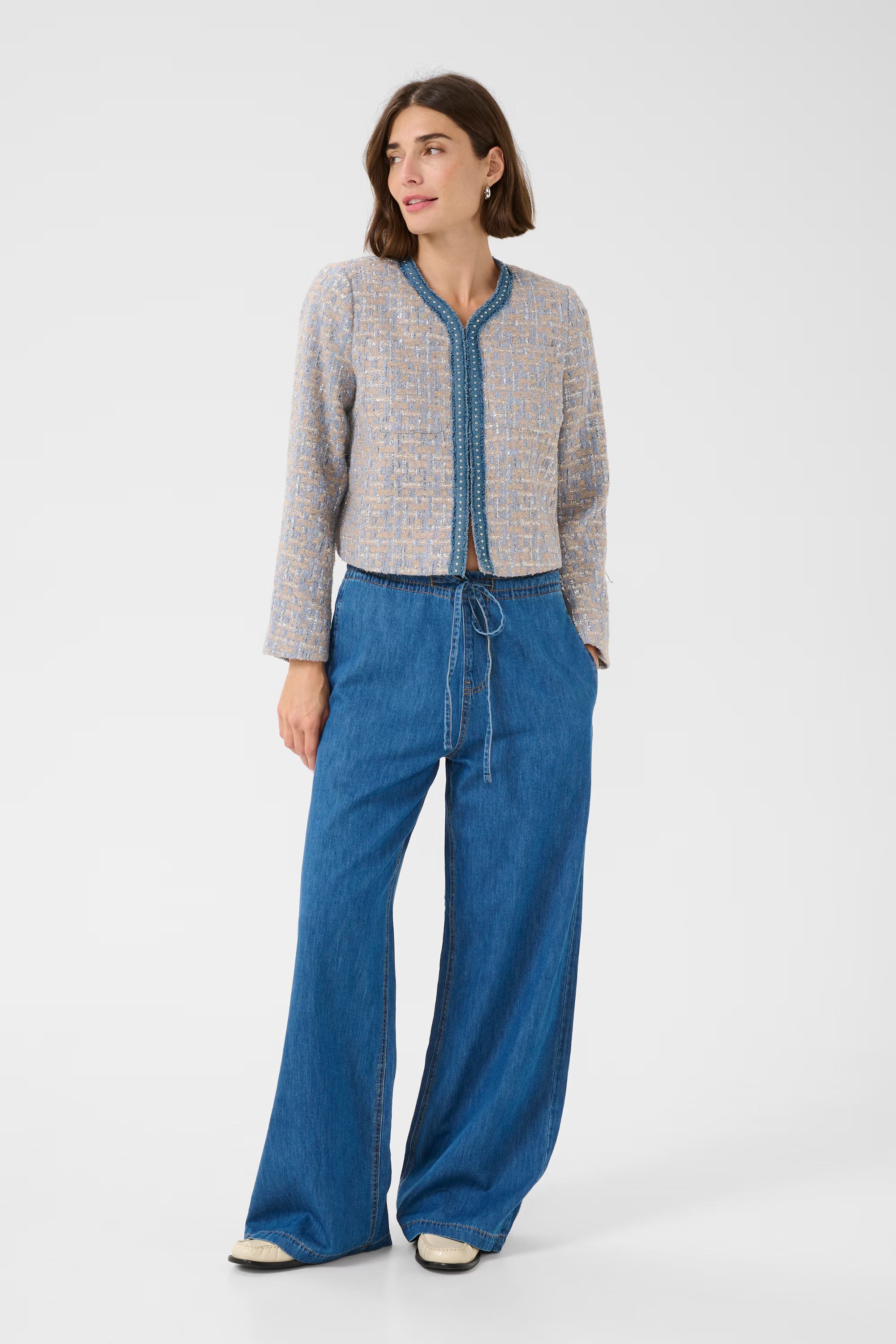 Culture - CUpana Jacket - Blue/Brown Check