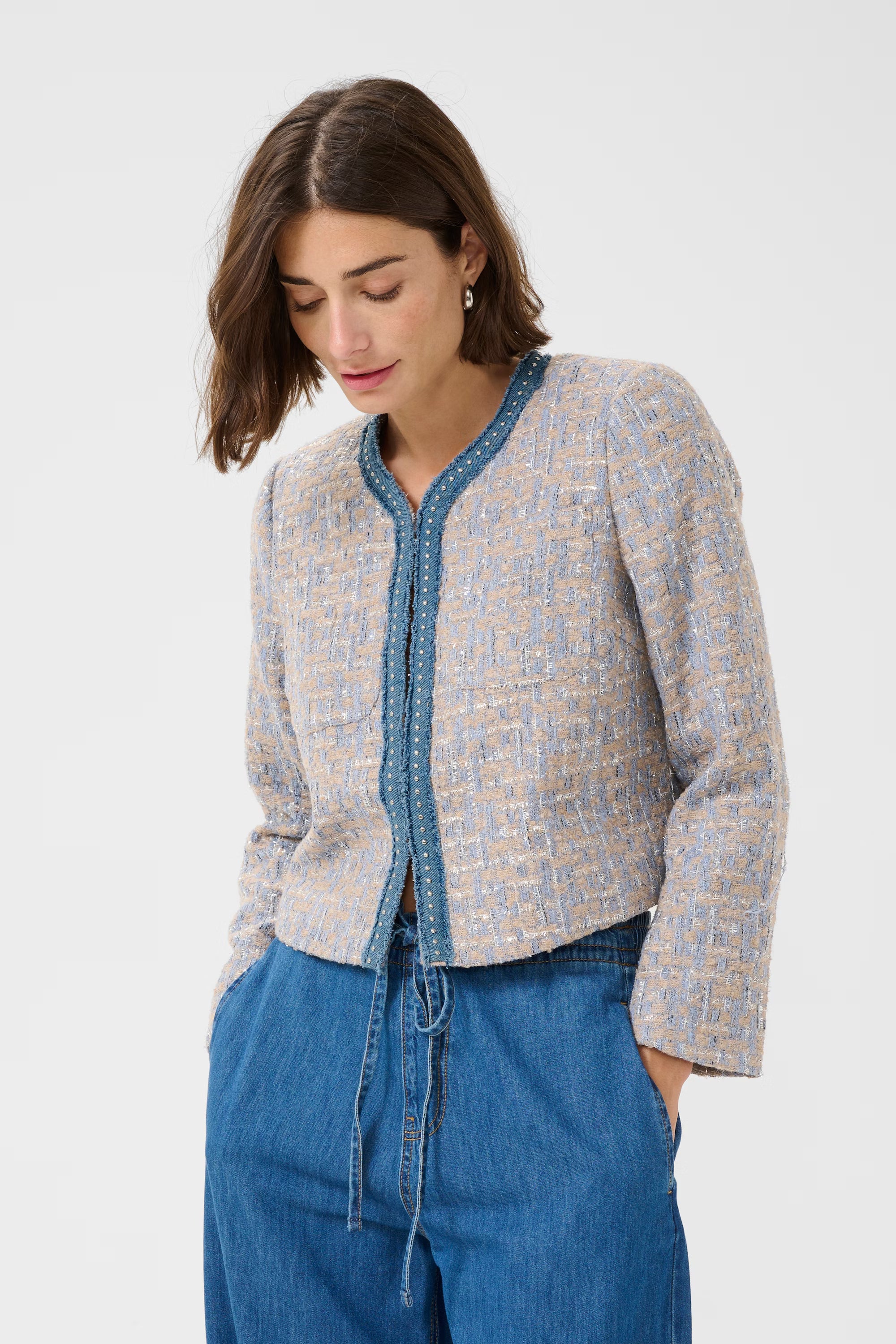 Culture - CUpana Jacket - Blue/Brown Check