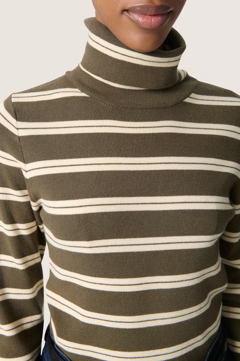 Soaked In Luxury- Spina Striped Rollneck