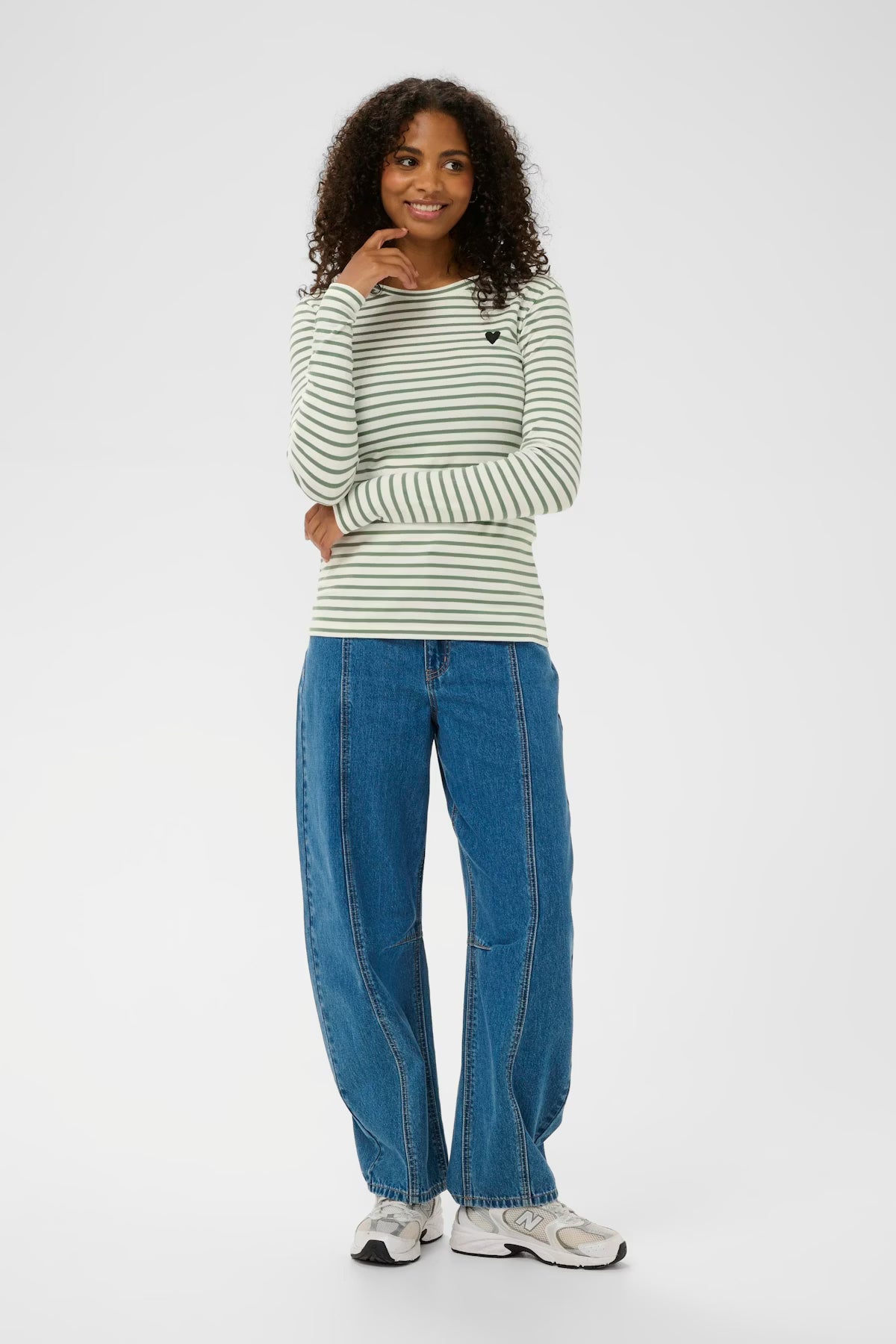 Kaffe- Liddy T shirt - Chalk/Sea Spray