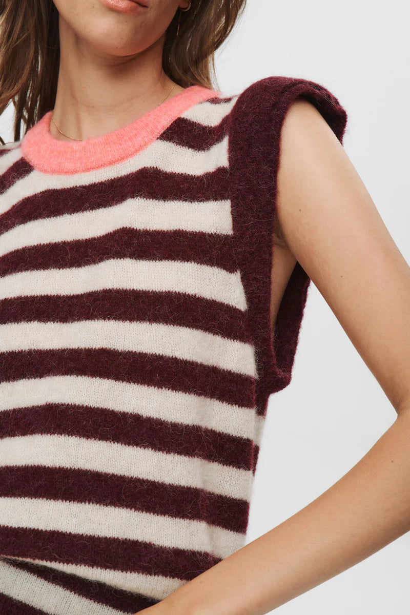 Numph- Nuciara Riette Stripe Vest- Winetasting