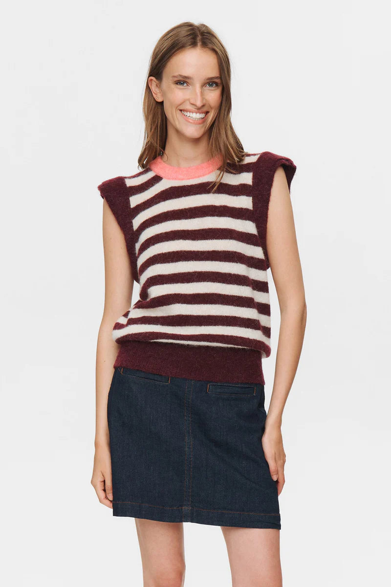 Numph- Nuciara Riette Stripe Vest- Winetasting