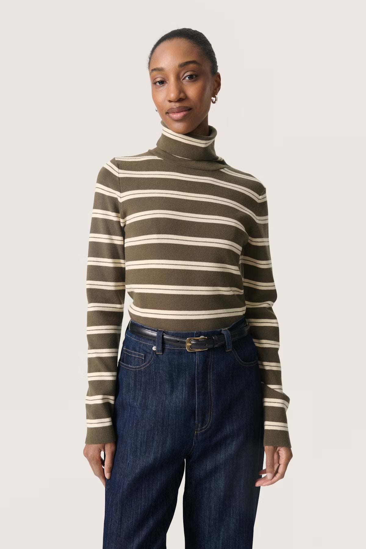 Soaked In Luxury- Spina Striped Rollneck